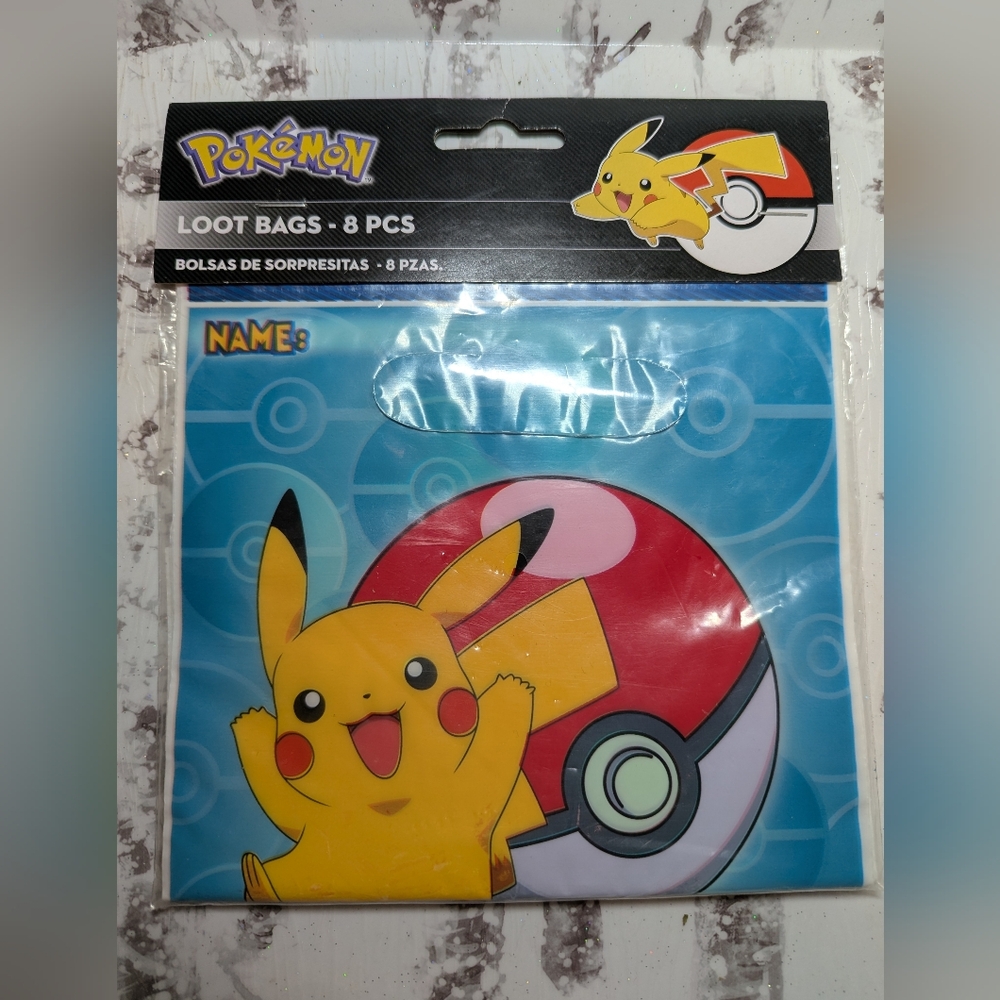 NEW POKEMON BIRTHDAY LOOT PARTY FAVOR BAGS PIKACHU 8 PACK